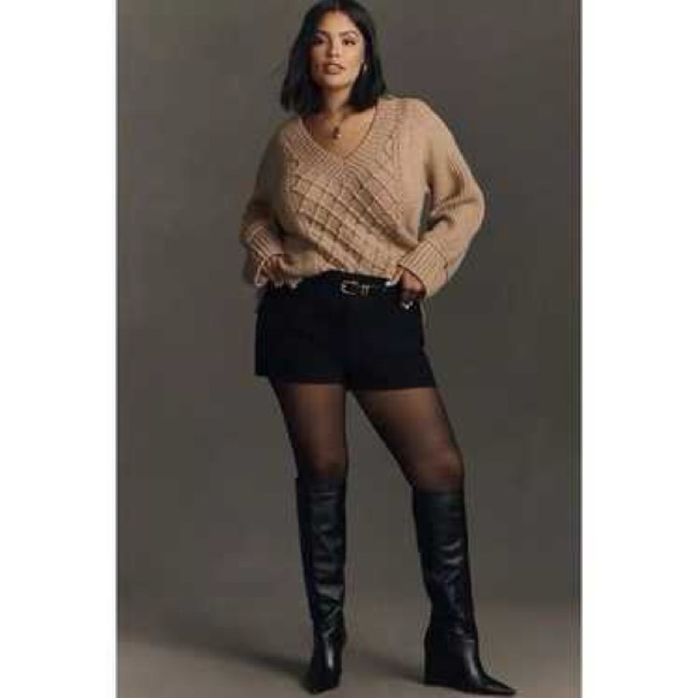 Maeve Tan V-Neck Sweater